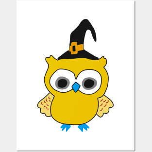 Owl with hat Posters and Art